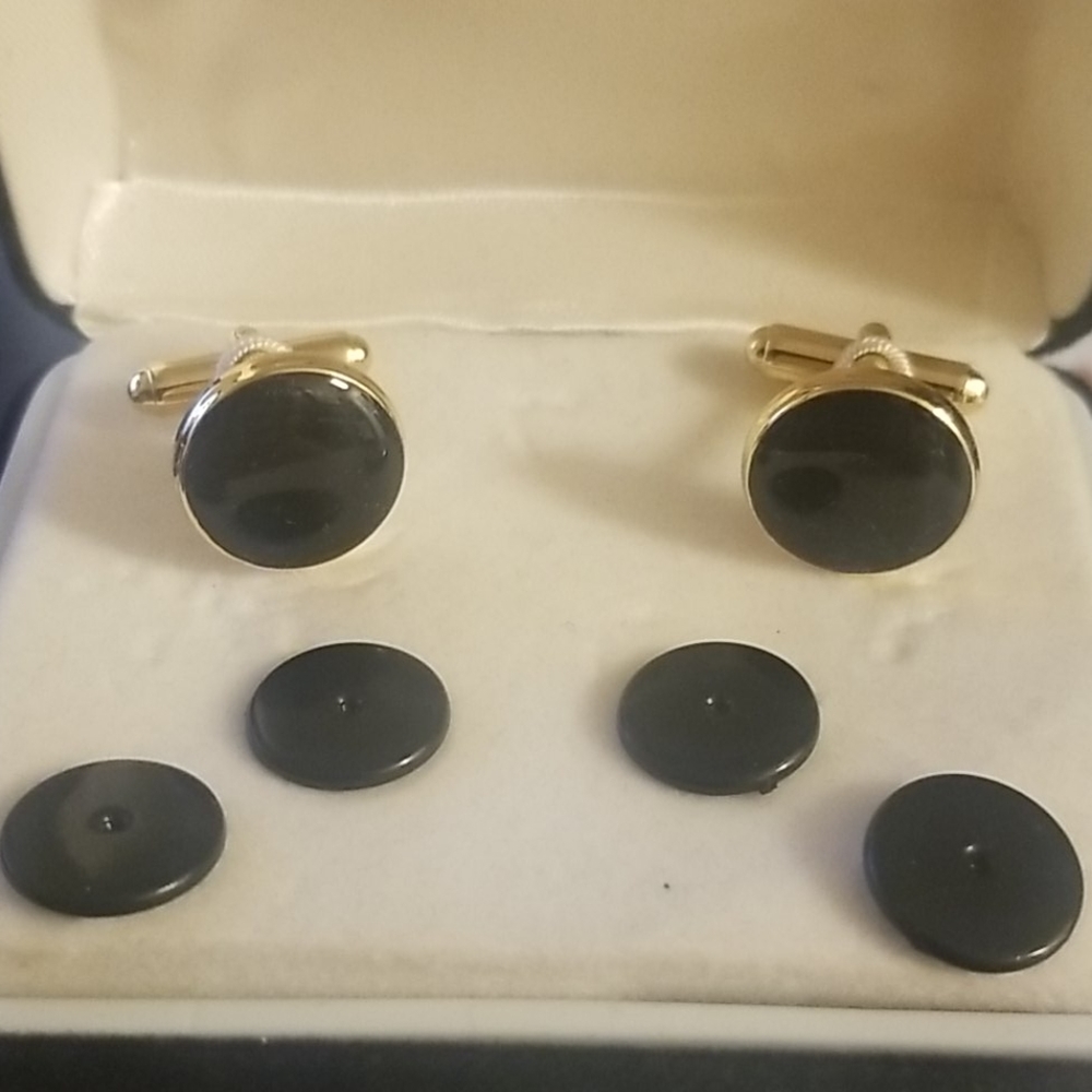 Vintage Swank Cuff Links And Button Set Pm 1623 - image 3